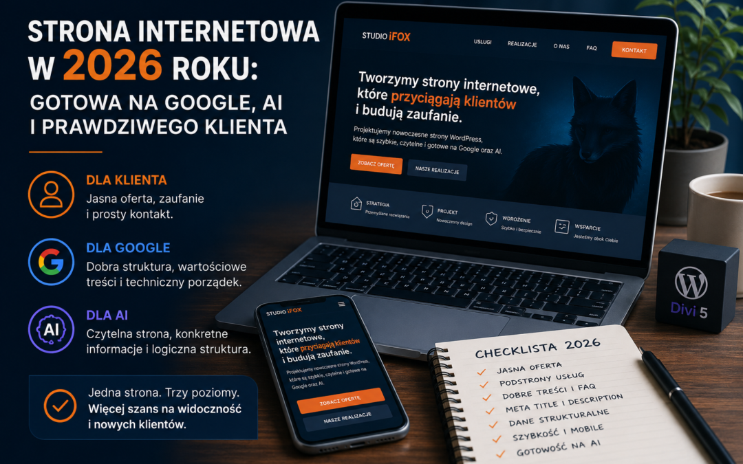 Strona internetowa w 2026 roku: gotowa na Google, AI i prawdziwego klienta