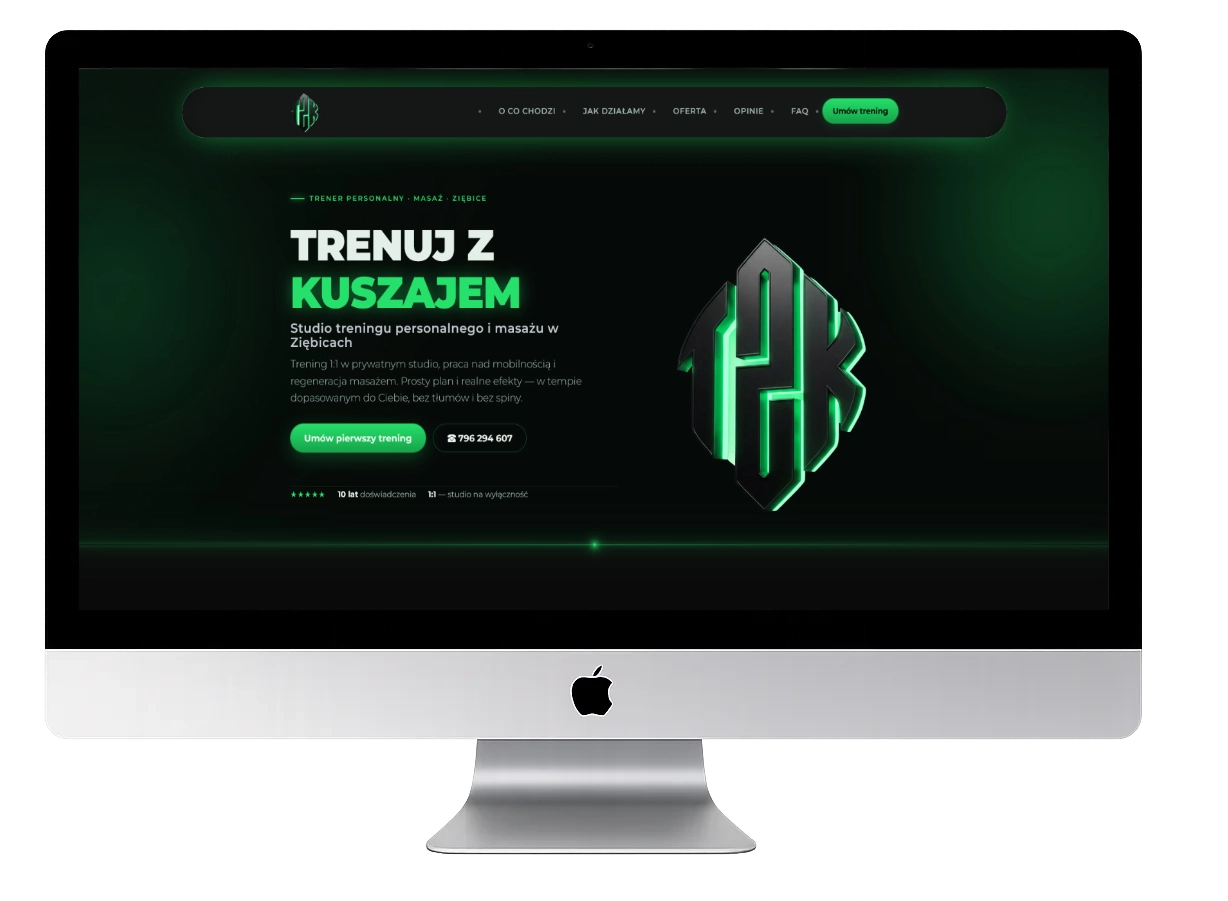 Mockup realizacji strony tzkstudio.pl