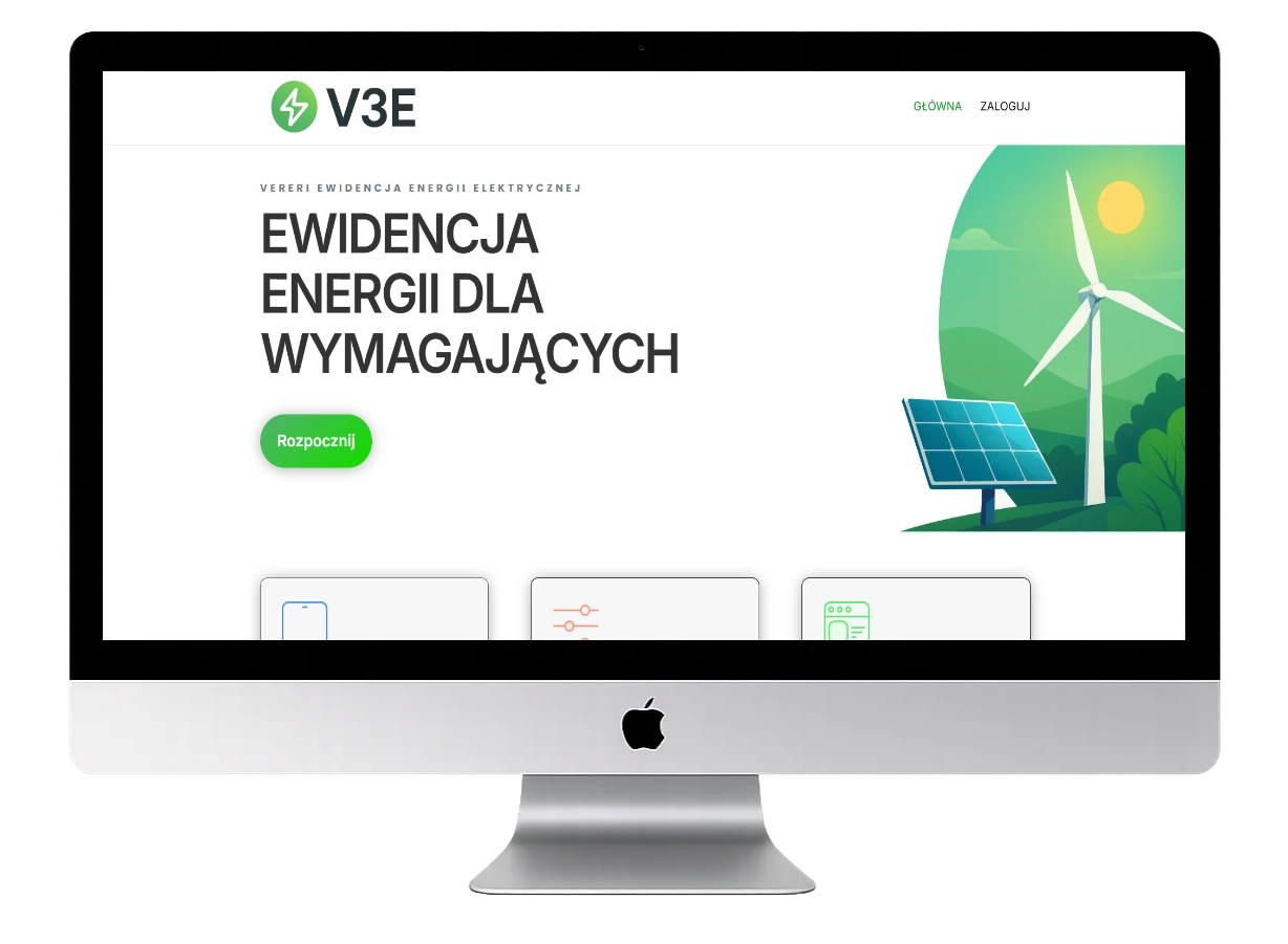 Mockup realizacji strony v3e.pl