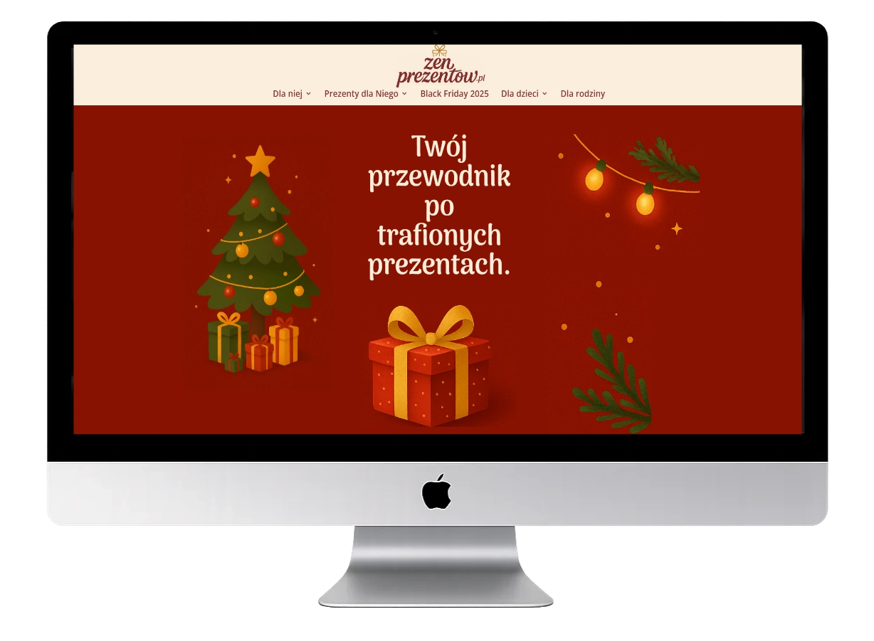 Mockup realizacji strony zenprezentow.pl