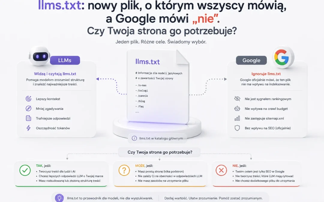 llms.txt: nowy plik, o którym wszyscy mówią, a Google mówi „nie”. Czy Twoja strona go potrzebuje?
