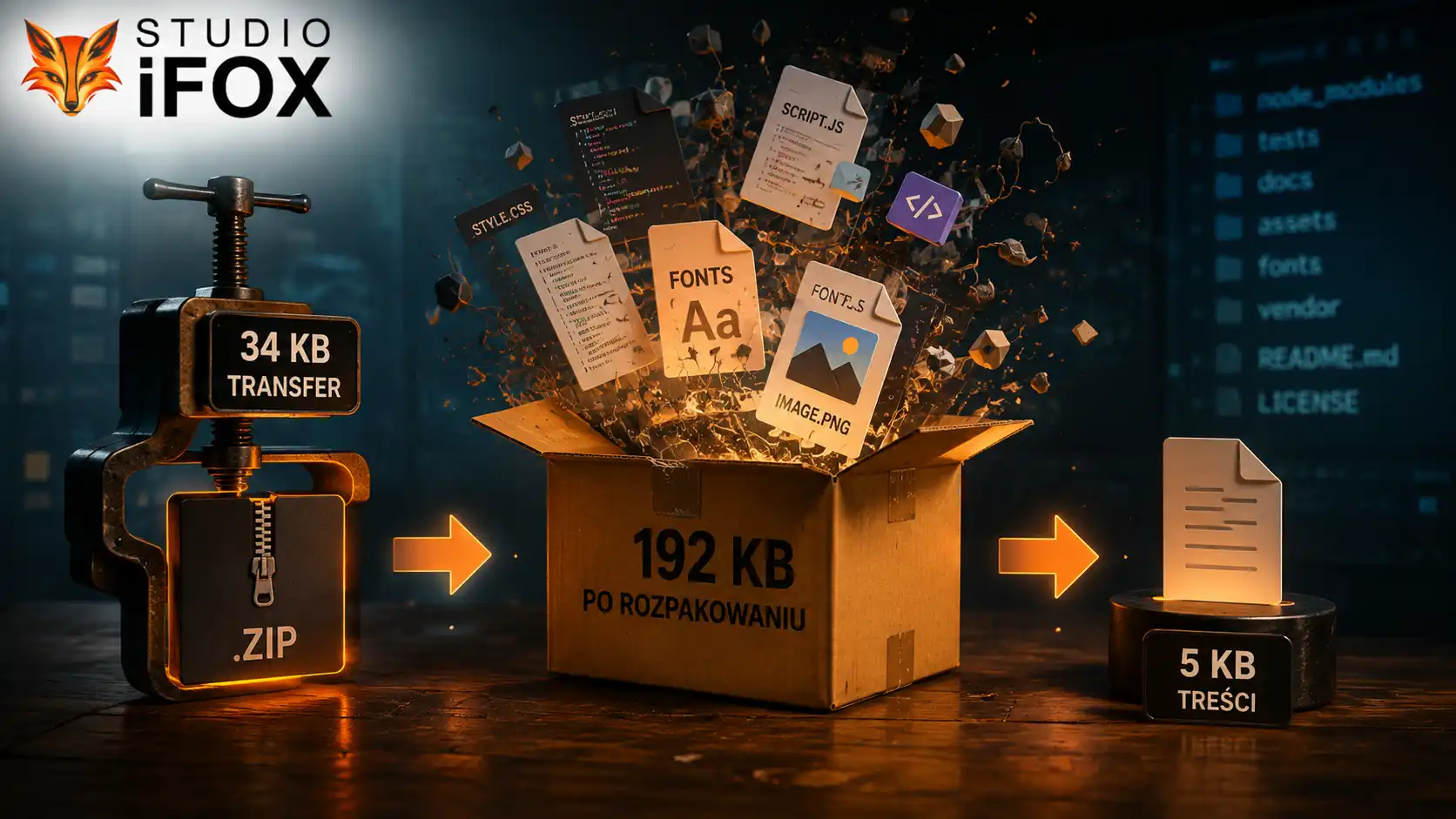 34 KB w transferze, 192 KB po rozpakowaniu, 5 KB treści