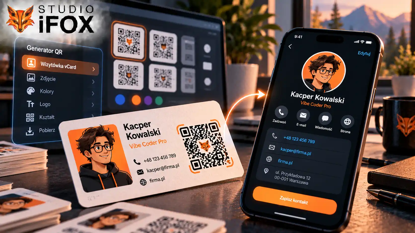 Generator QR: nowa funkcja — wizytówki vCard ze zdjęciem